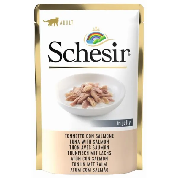 Ėdalas katėms su tunu ir lašiša SCHESIR, 85g