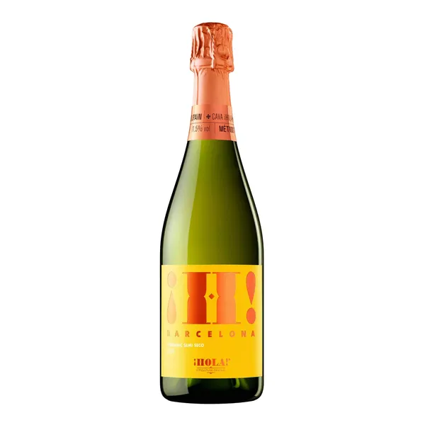 Ekologiškas baltasis pusiau sausas putojantis vynas HOLA BARCELONA CAVA SEMI SECO, 11,5 %, 0,75 l