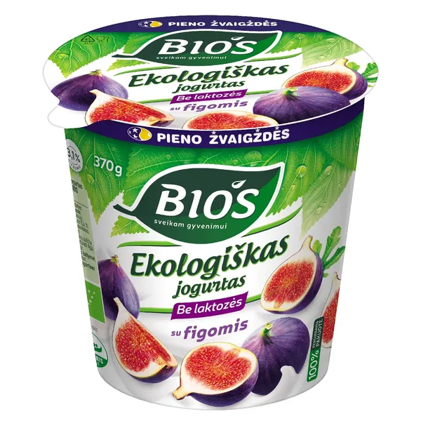 Ekologiškas jogurtas BIOS su figom,3,1% be laktozės, 370 g LT-EKO-001