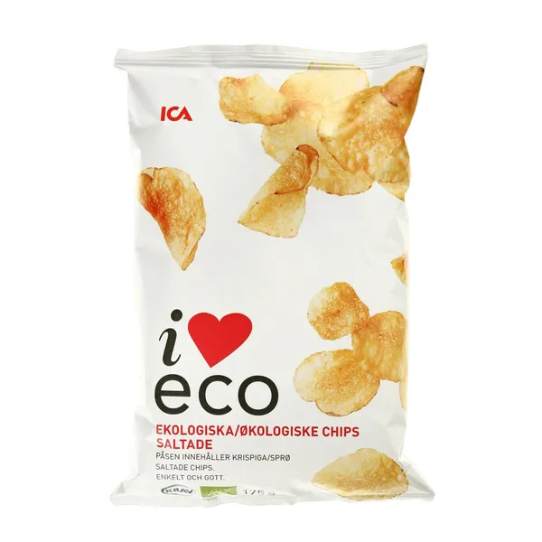 Ekologiški sūdyti bulvių traškučiai I LOVE ECO, 175 g
