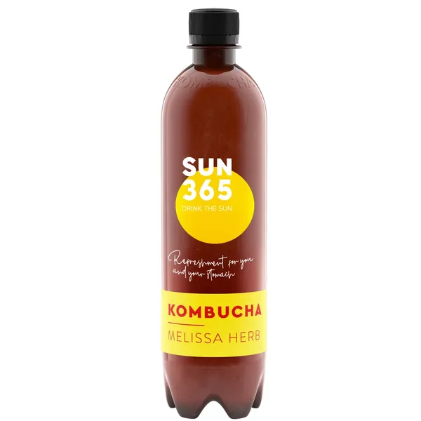 Ekologiškas natūraliai gazuotas gaivusis arbatos gėrimas SUN365 KOMBUCHA MELISSA HERB, 1 l