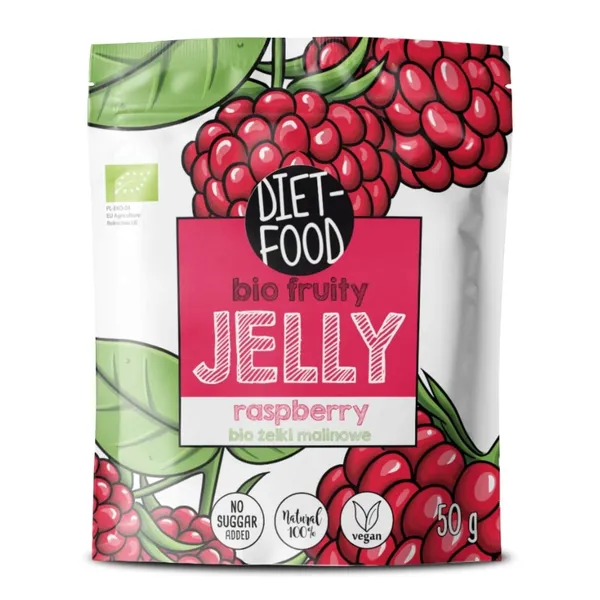 Ekologiškos aviečių skonio juostelės DIET-FOOD, 50 g