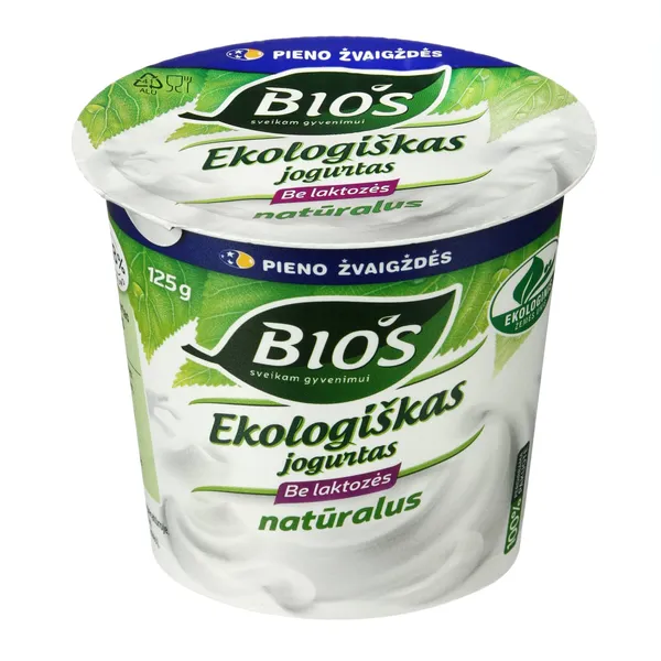 Ekologiškas jogurtas BIOS, 3,8 % rieb., be laktozės 125 g, LT-EKO-001
