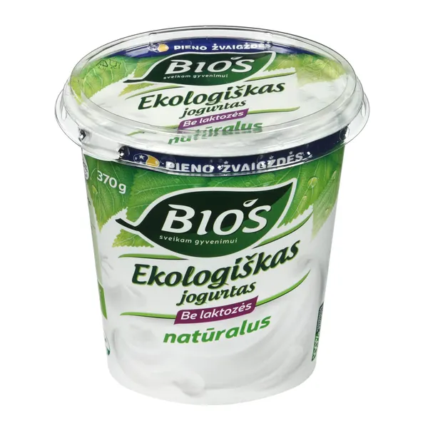 Ekologiškas jogurtas be laktozės BIOS, 3,8 % rieb., 370 g