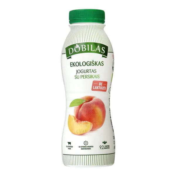 Ekologiškas jogurtas su persikais DOBILAS, 2,2 % rieb., 330 g