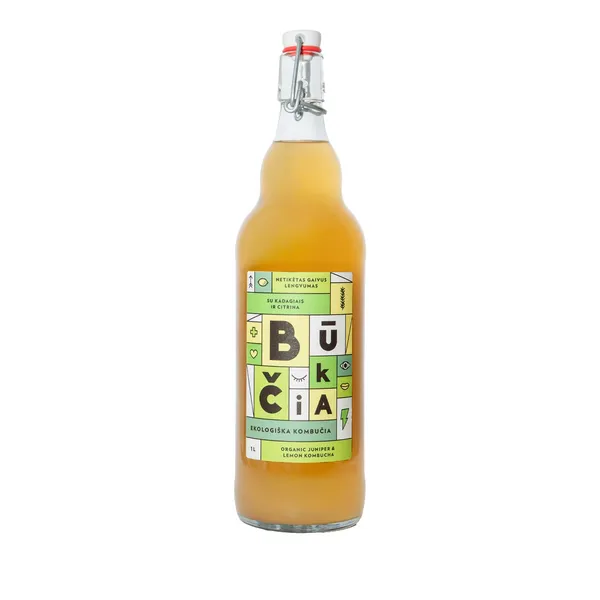 Ekologiškas fermentuotas arbatos gėrimas su kadagiais ir citrina BŪKČIA, 1 l