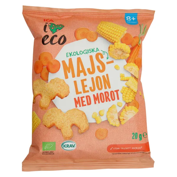 Ekologiški kukurūzai su morkomis I LOVE ECO, 20 g