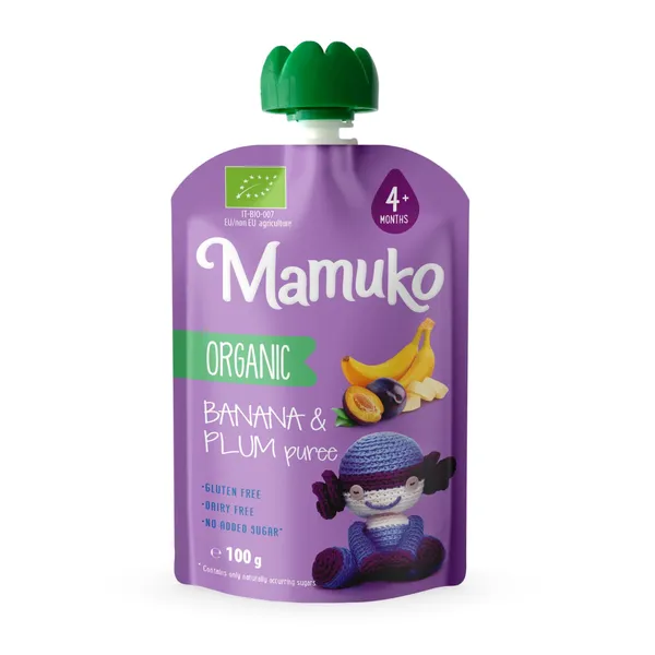 Ekologiška MAMUKO bananų ir slyvų tyrelė, nuo 4 mėn, 100 g