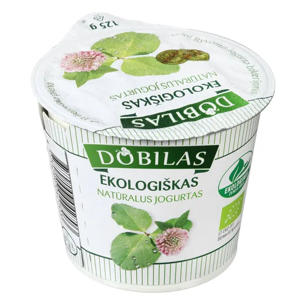 Ekologiškas natūralus jogurtas DOBILAS, 2,3-4,6 % rieb., 125 g