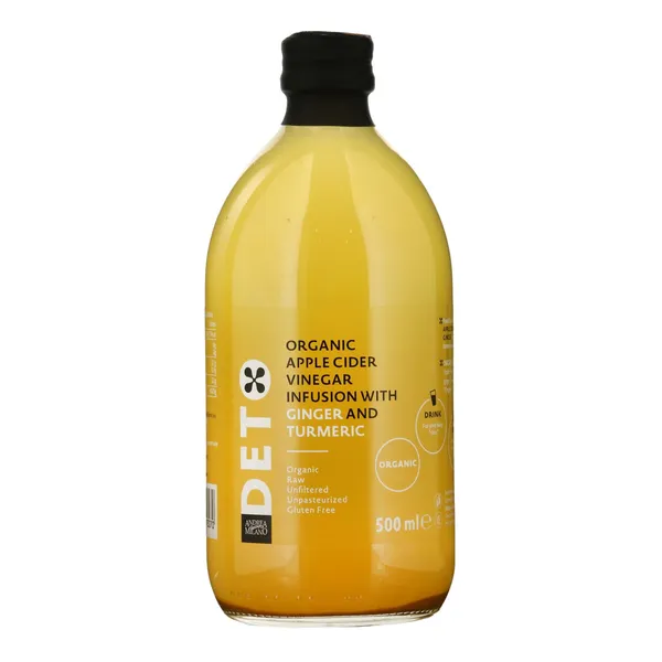 Ekologiškas obuolių sidro acto užpilas DETOX su imbieru ir ciberžole, 500 ml