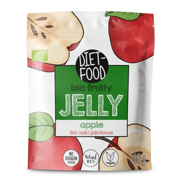Ekologiškos obuolių skonio juostelės DIET-FOOD, 50 g