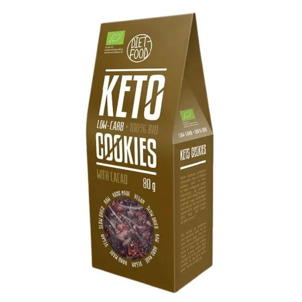 Ekologiški sausainiai su kavava KETO DIET-FOOD su saldikliu, 80 g
