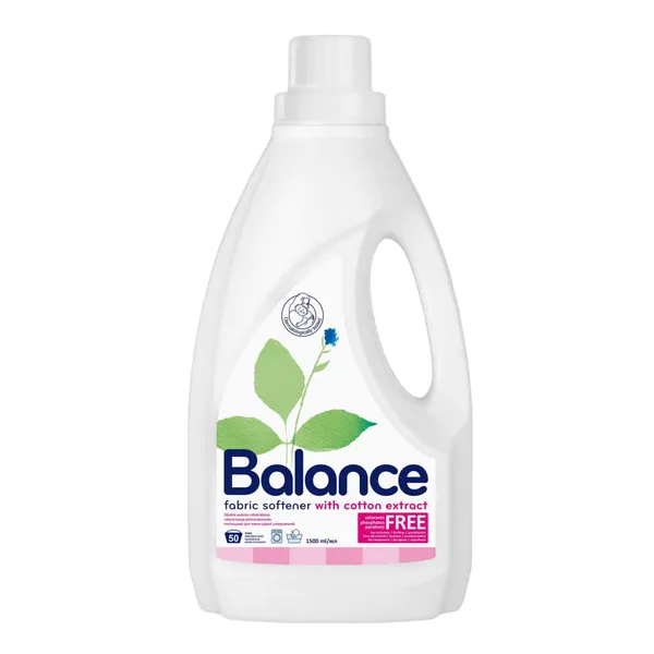 Ekologiškas skalbinių minkštiklis BALANCE, 50 skalbimų, 1,5 l