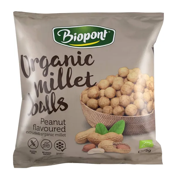 Ekologiški sorų rutuliukai su žemės riešutais BIOPONT, 75 g