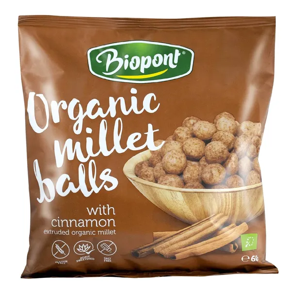 Ekologiški sorų rutuliukai su cinamonu BIOPONT, 60 g