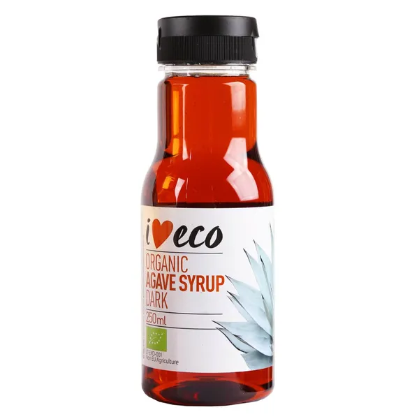 Ekologiškas tamsus agavų sirupas I LOVE ECO, 250 ml
