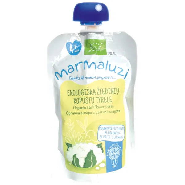 Ekologiška žiedinių kopūstų tyrelė MARMALUZI, 4 mėn., 90 g