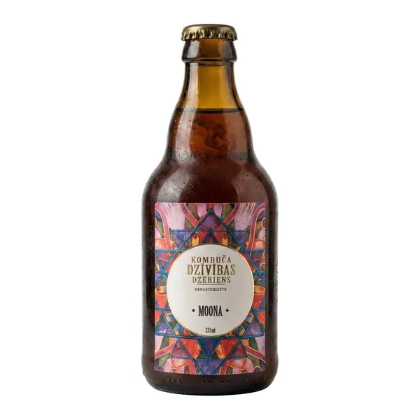 Ekologiškas gazuotas fermentuotas kombučios gėrimas MOONA, 333 ml