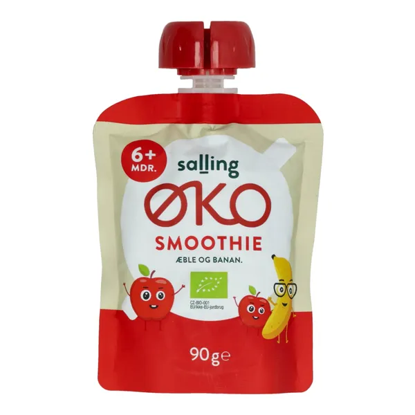 Ekologiškas glotnutis su obuoliais ir bananais SALLING EKO, 6 mėn.+, 90 g