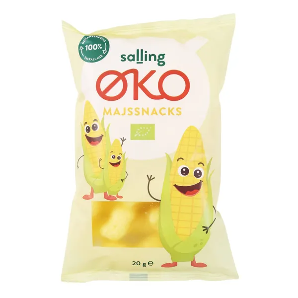 Ekologiškas kukurūzų užkandis SALLING EKO, 20 g