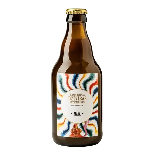 Ekologiškas natūraliai gazuotas arbatos gėrimas KOMBUČA MAYA VITALITY DRINK, 330 ml