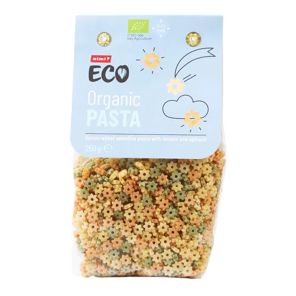 Ekologiški makaronai RIMI ECO TROCOLOR STELLINE, 250 g