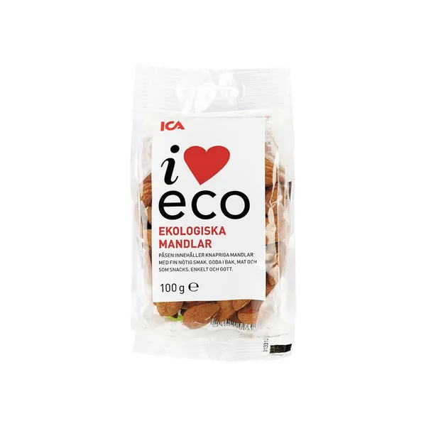 Ekologiški migdolų riešutai I LOVE ECO, 100 g