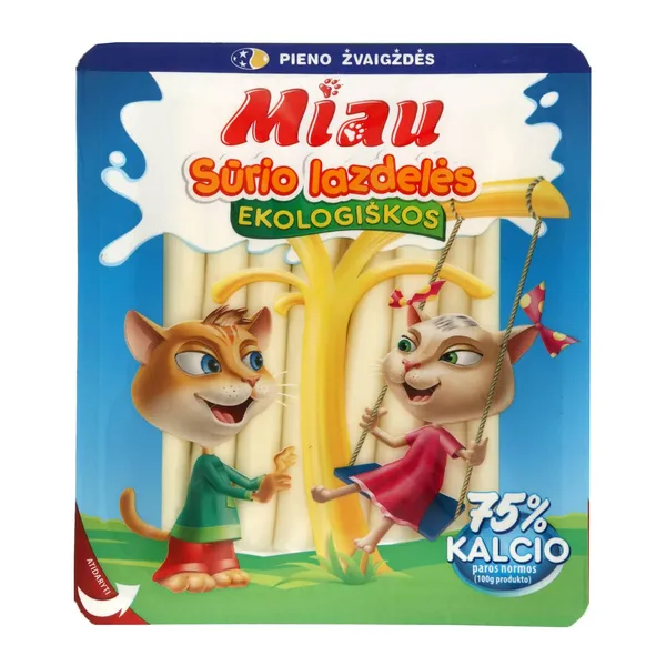Ekologiškos sūrio lazdelės MIAU, 40 % rieb. s. m., 270 g