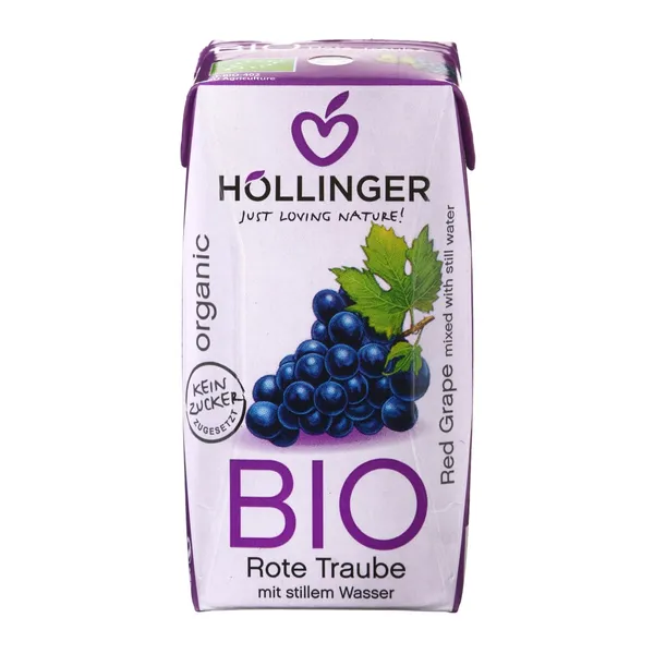 Ekologiškas raudonųjų vynuogių nektaras HOLLINGER BIO (60%), 200 ml