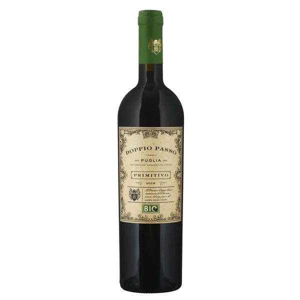 Ekologiškas raudonasis sausas vynas DOPPIO PASSO PRIMITIVO, 0,75 l
