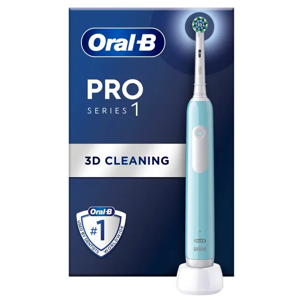 Elektrinis dantų šepetėlis ORAL B PRO SERIES 1, CARIBBEAN BLUE CROSS ACTION