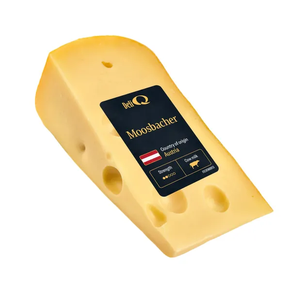 Puskietis fermentinis brandintas sūris DELI Q MOOSBACHER, 45 % rieb., 1 kg