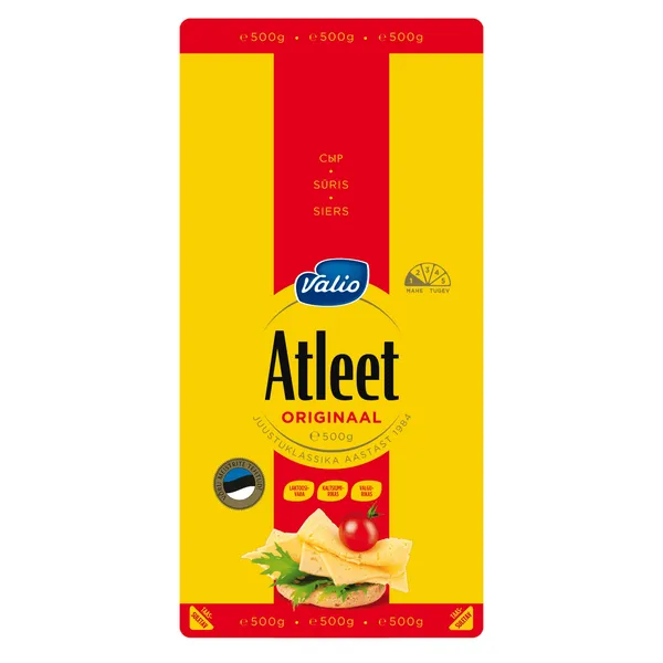 Fermentinis sūris VALIO ATLEET ORIGINAL, pjaustytas 26%, 500g