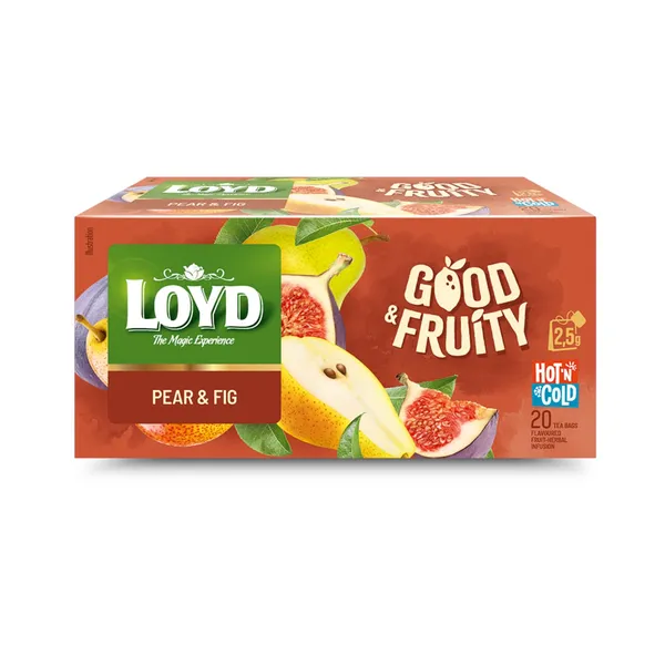 Figų ir kriaušių skonio arbata LOYD GOOD & FRUITY, 20 x 2,5 g