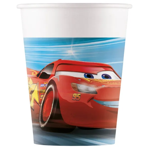 Popieriniai puodeliai CARS FSC, 200 ml, 8 vnt.