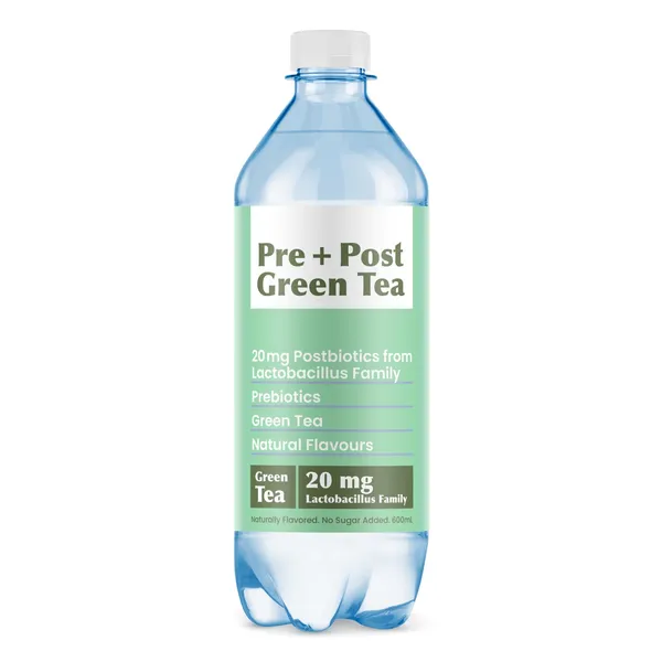 Funkcinis gėrimas PRE+POST GREEN TEA su žaliąja arbata, 0,6 l