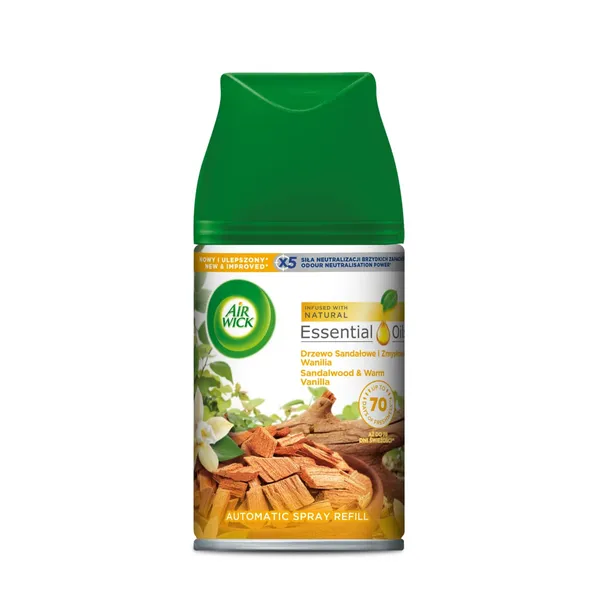 Oro gaiviklio papildymas su sandalmedžiu ir jausmingu vanilės aromatu AIR WICK, 250 ml