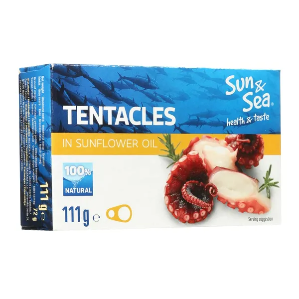 Galvakojų čiuptuvai saulėgrąžų aliejuje SUN&SEA, 111 g