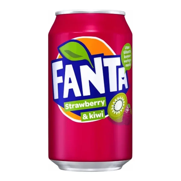 Gazuotas gėrimas su braškių ir kivių skoniu FANTA, 330 ml