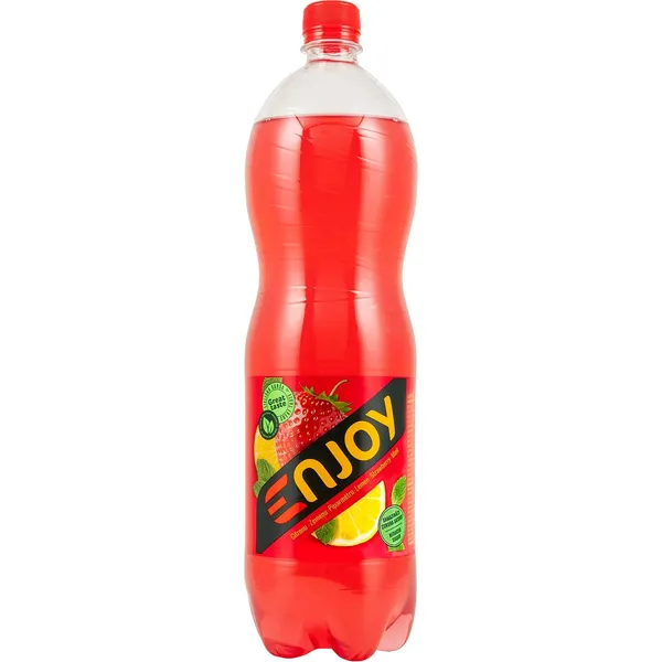 Gazuotas nealkoholinis citrinų ir braškių skonio gėrimas ENJOY, 1,5 l