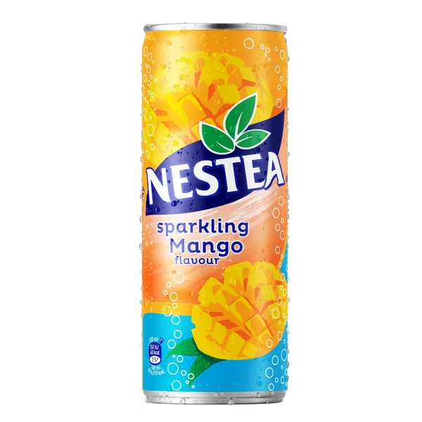 Gazuota juodoji arbata NESTEA, mangų skonio, su saldiklaiais, 0,33 l