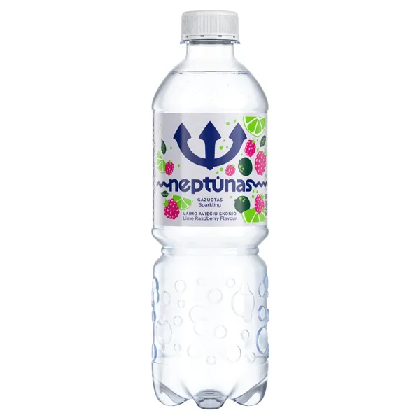 Gazuotas laimo ir aviečių skonio stalo vanduo NEPTŪNAS, 500 ml