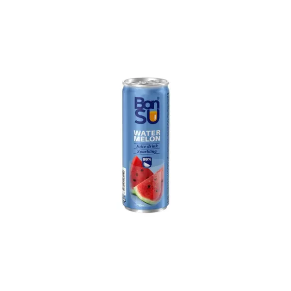 Gazuotas arbūzų sulčių gėrimas BONSU (99%), 0.33 l D