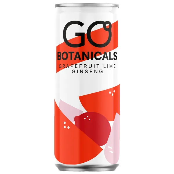 Gazuotas gaivusis gėrimas GO BOTANICALS, greipfrutų, žaliųjų citrinų ir ženšenio skonio, 0,33 l