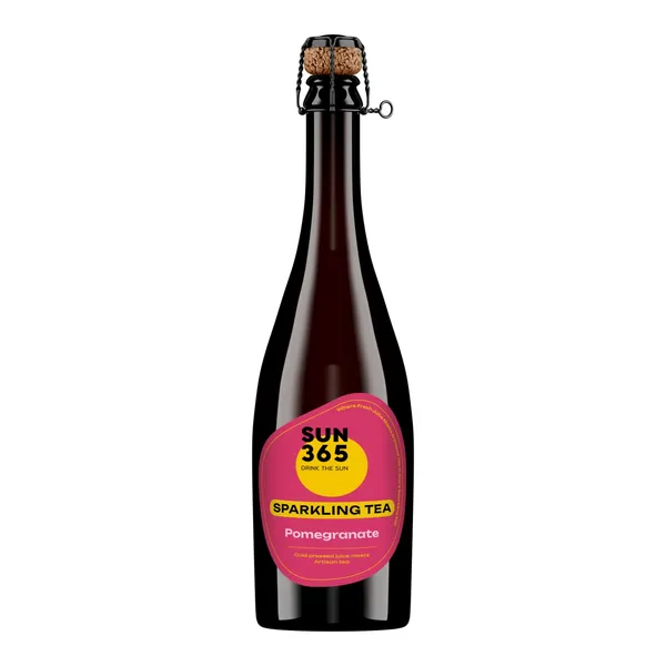 Gazuotas gaivusis gėrimas SPARKLING TEA POMEGRANATE SUN365, 750 ml
