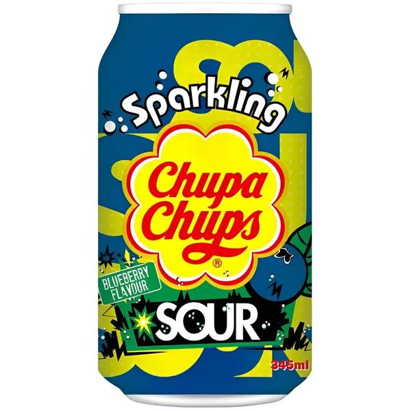 Gazuotas gėrimas CHUPA CHUPS SOUR BLUEBERRY, 0,345 l
