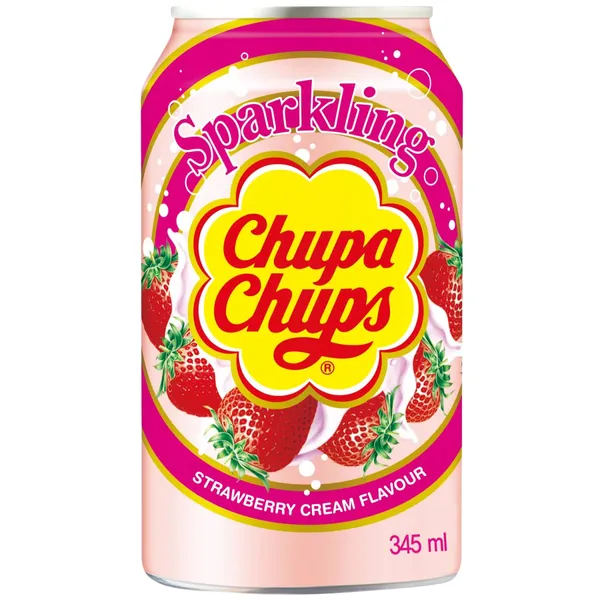 Gazuotas gėrimas CHUPA CHUPS STRAWBERRY, 0,345 l