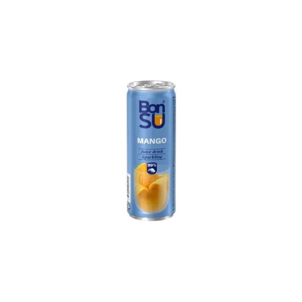 Gāzēts atspirdzinošs mango sulas dzēriens BONSU 330 ml (DEP)