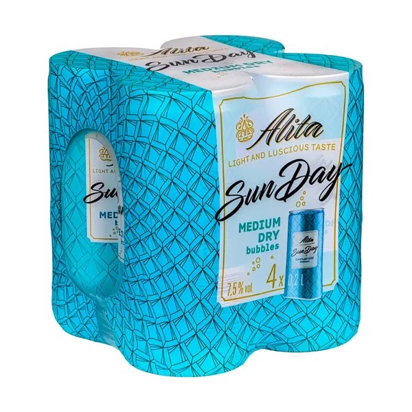 Gazuotas vaisių vyno gėrimas ALITA SUNDAY, 7,5 %, 4 x 0,2 l