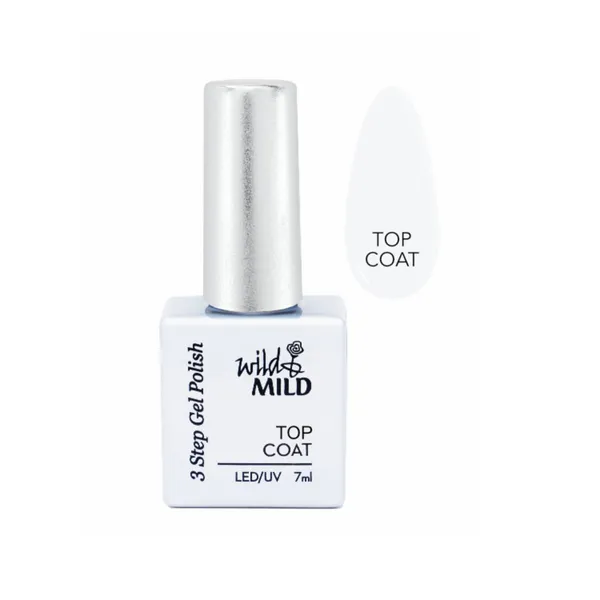 Gelinio nagų lako viršutinis sluoksnis WILD&MILD, 7ml